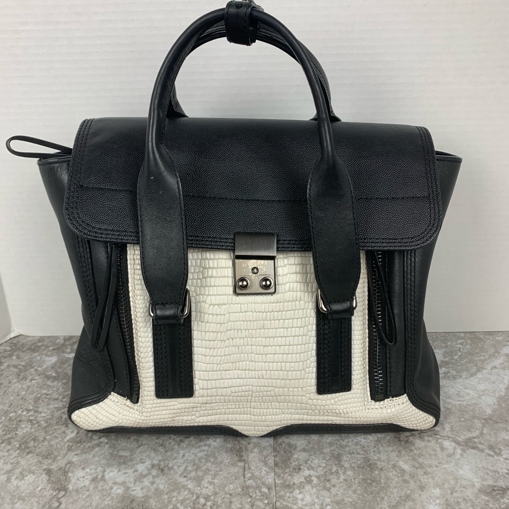 Auth 3.1 Philip Lim pashli black white handbag